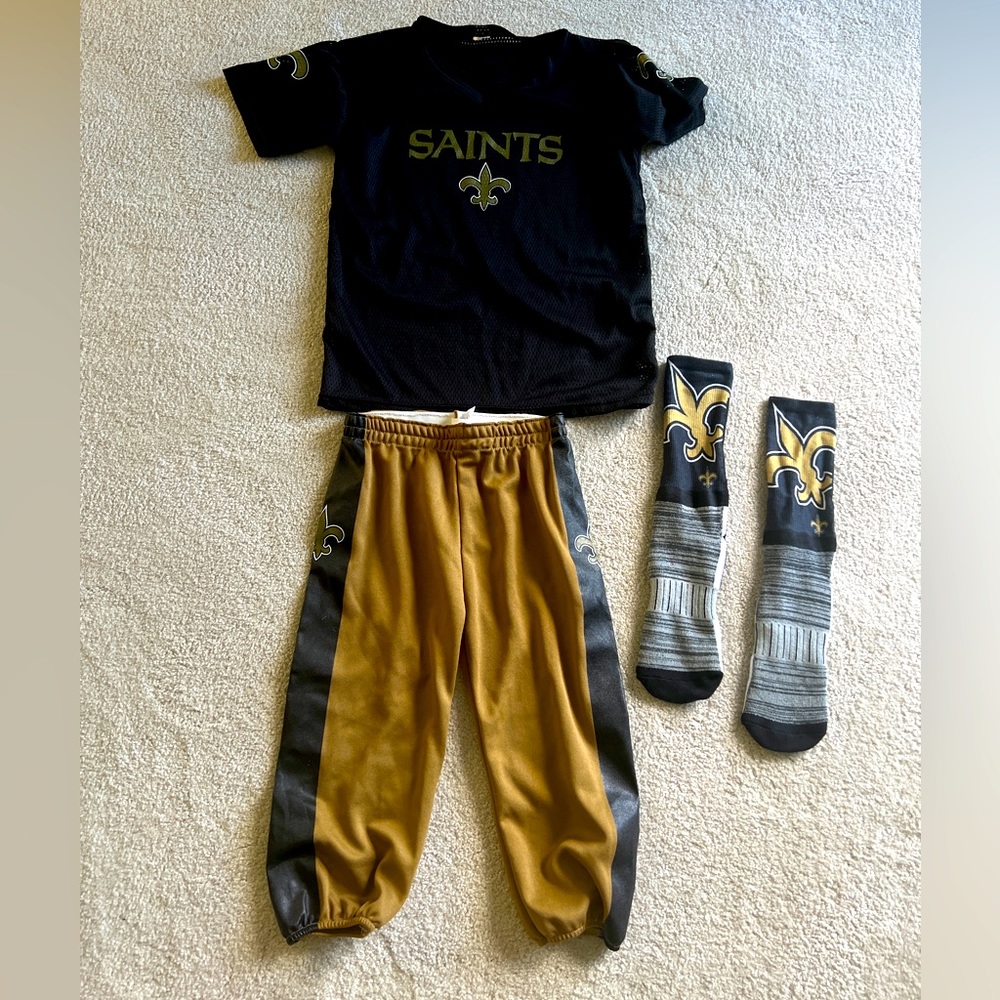 Youth Saints football jersey uniform including brand new socks